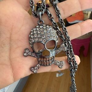 Icing Crystal Skull Pendant Necklace